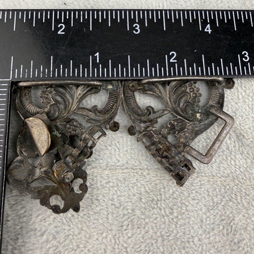 Vintage Art Nouveau  Buckle Set of 2 - Picture 5 of 8